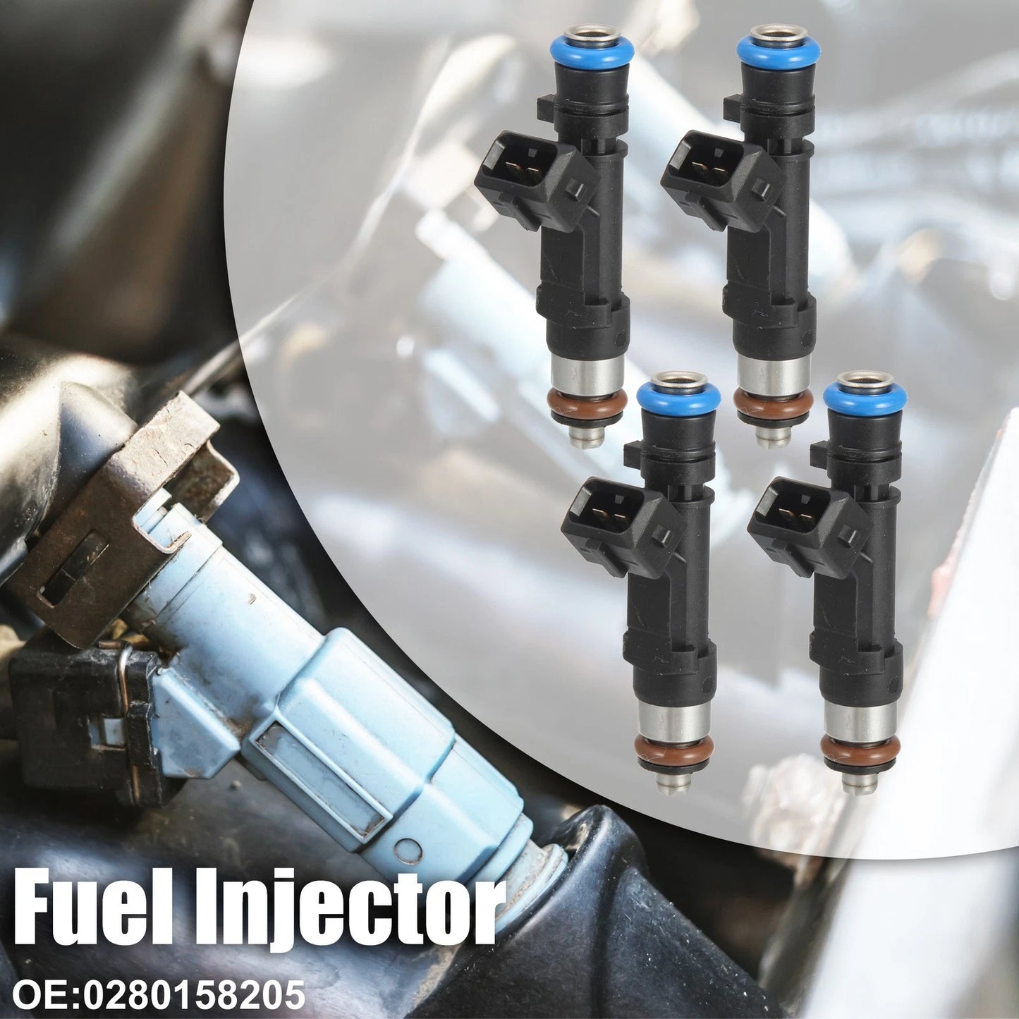 Set of 4 Fuel Injector Nozzles 0280158205 for Chevy Cruze Sonic Trax Encore 1.4L