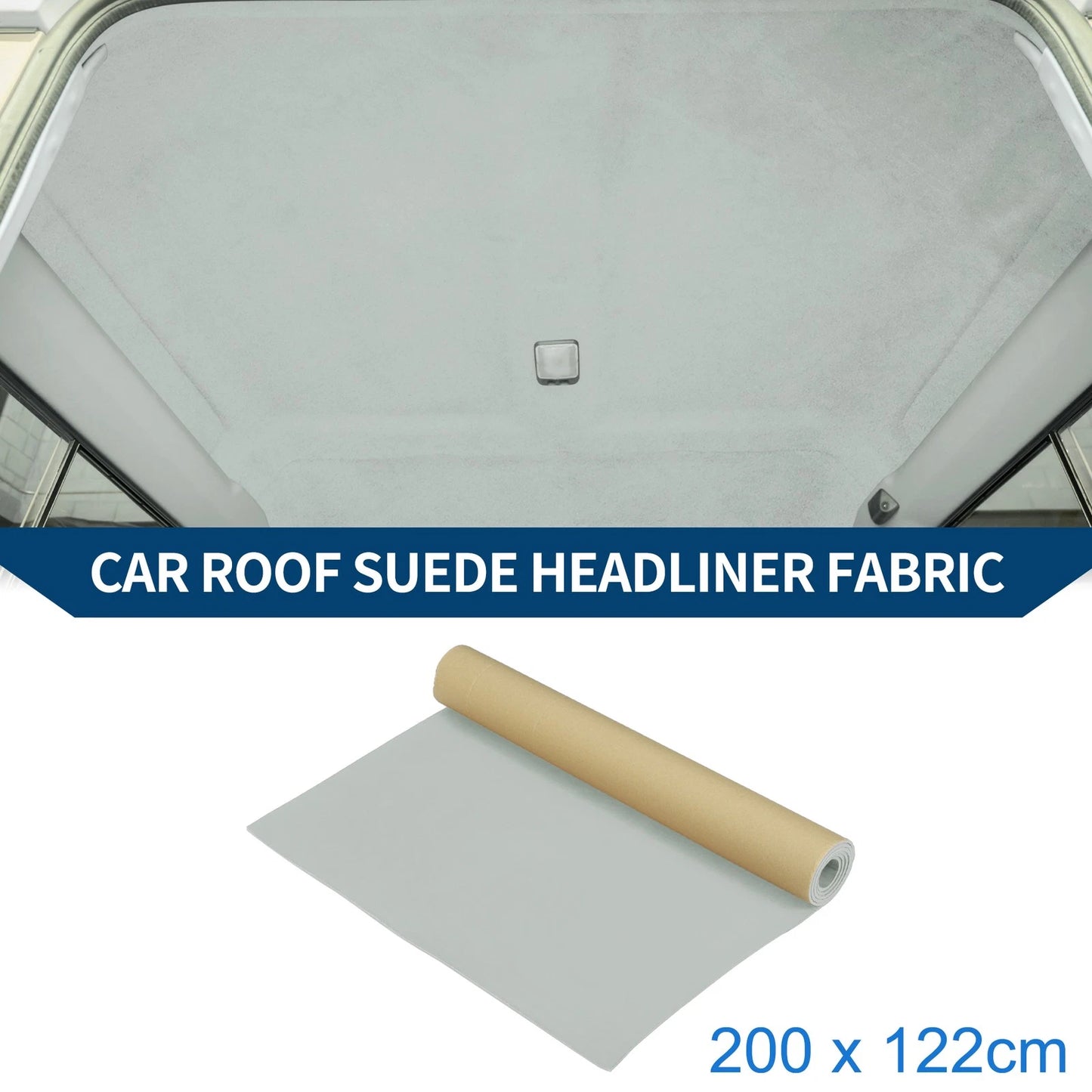 150G Suede Headliner Fabric for Car Roof Repair (80"Lx47"W) Light Gray