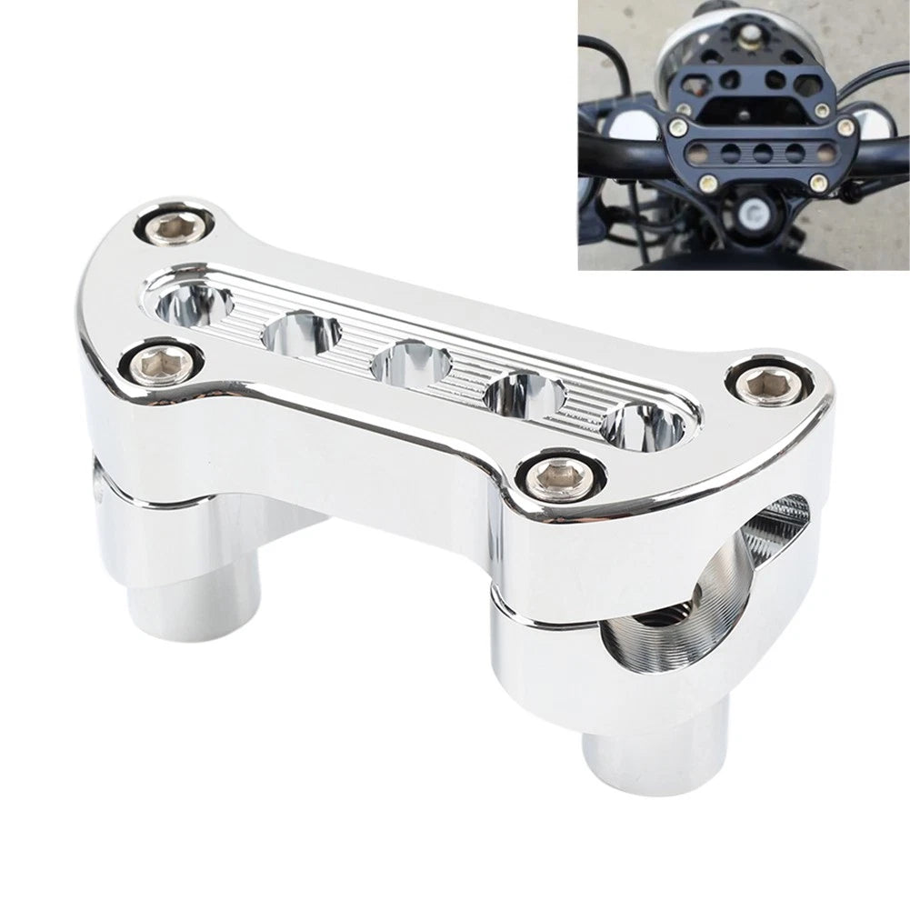 2.0" Tall CNC Handlebar Riser Clamps for Harley Dyna Softail Road King (–)