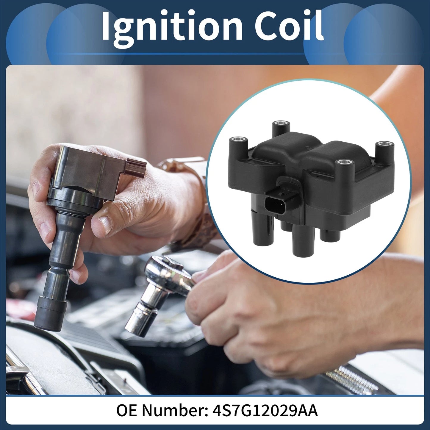 Ignition Coil Pack 4S7G12029AA for Ford Fiesta (2011–2013) L4 1.6L
