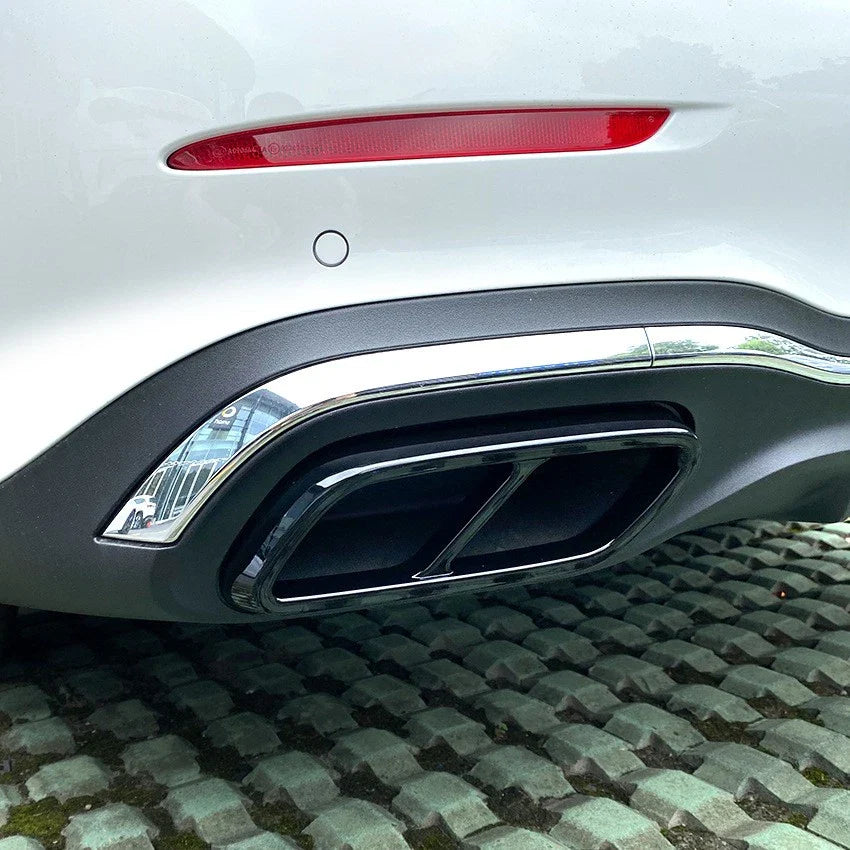 Black Exhaust Tip Trim Covers for Mercedes-Benz C-Class (2022–2025)