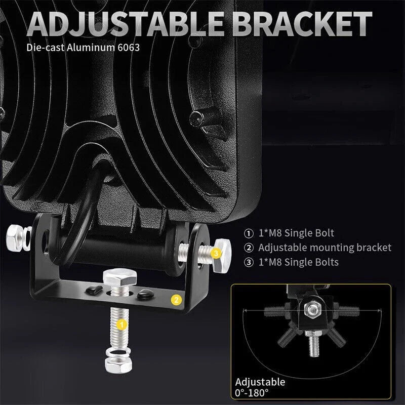 Square LED 82W Work-Light Bar for ATV SUV Driving Lamp