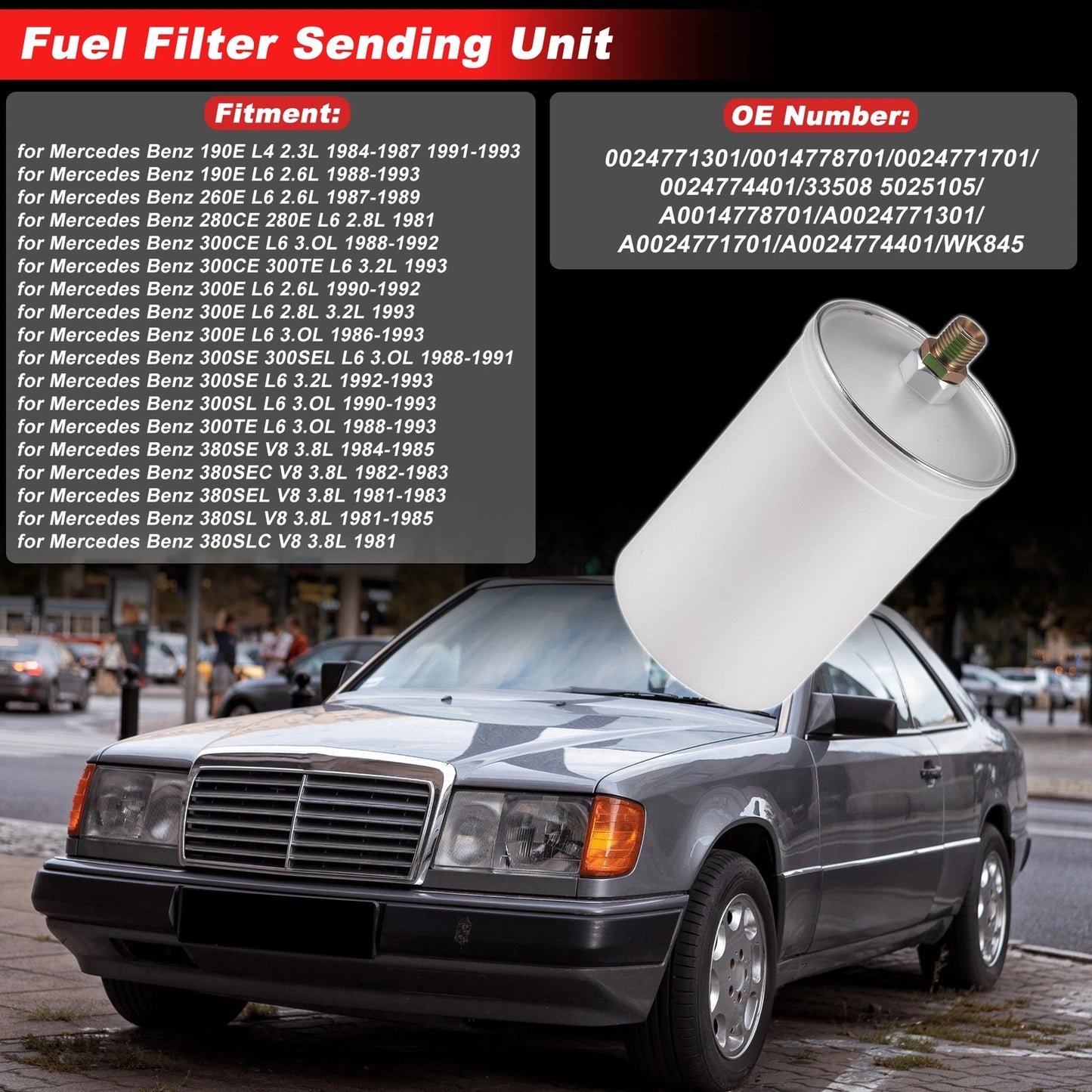 Fuel Filter Assembly for Mercedes-Benz 190E L4 (1983–1993) 0024771301