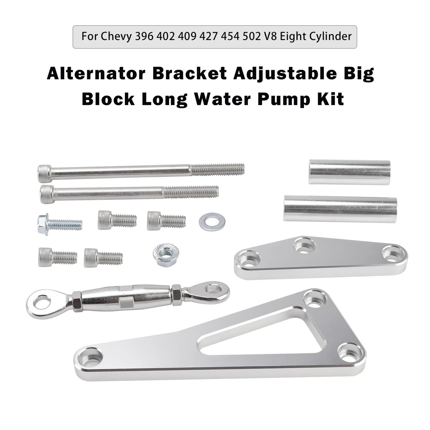 Adjustable Big Block Long Water Pump Kit for Chevy 396 402 V8 (1965–1976)