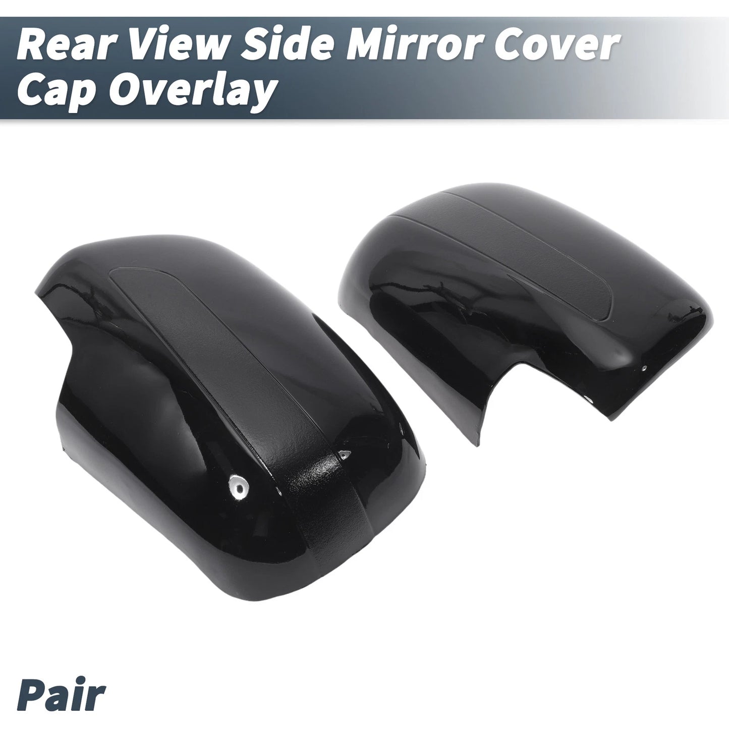 Pair Rearview Mirror Cover Overlay Gloss Black for Lexus RX330 RX350 (2004–2015)