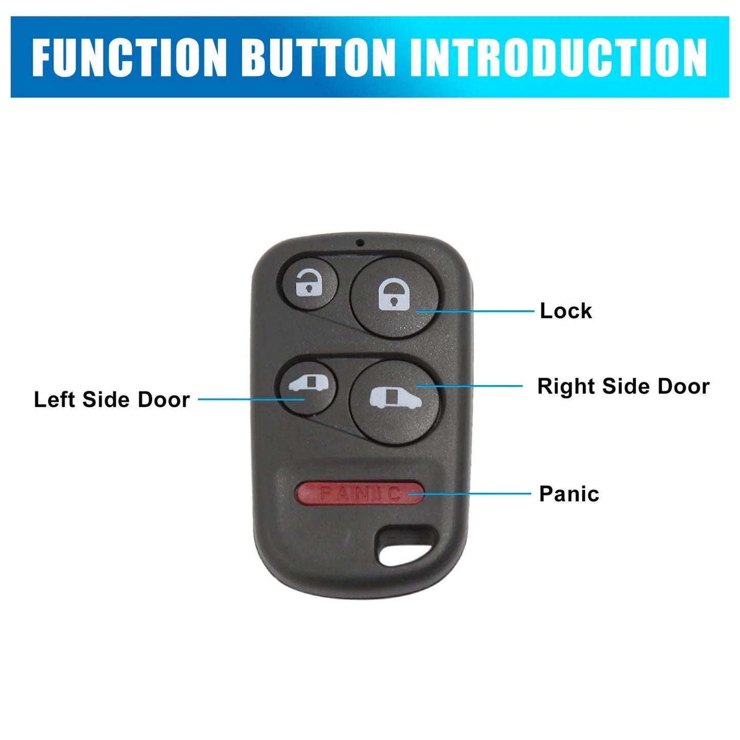 Car Replacement Key Shell Case for Honda Odyssey (1999-2004) 5 Button