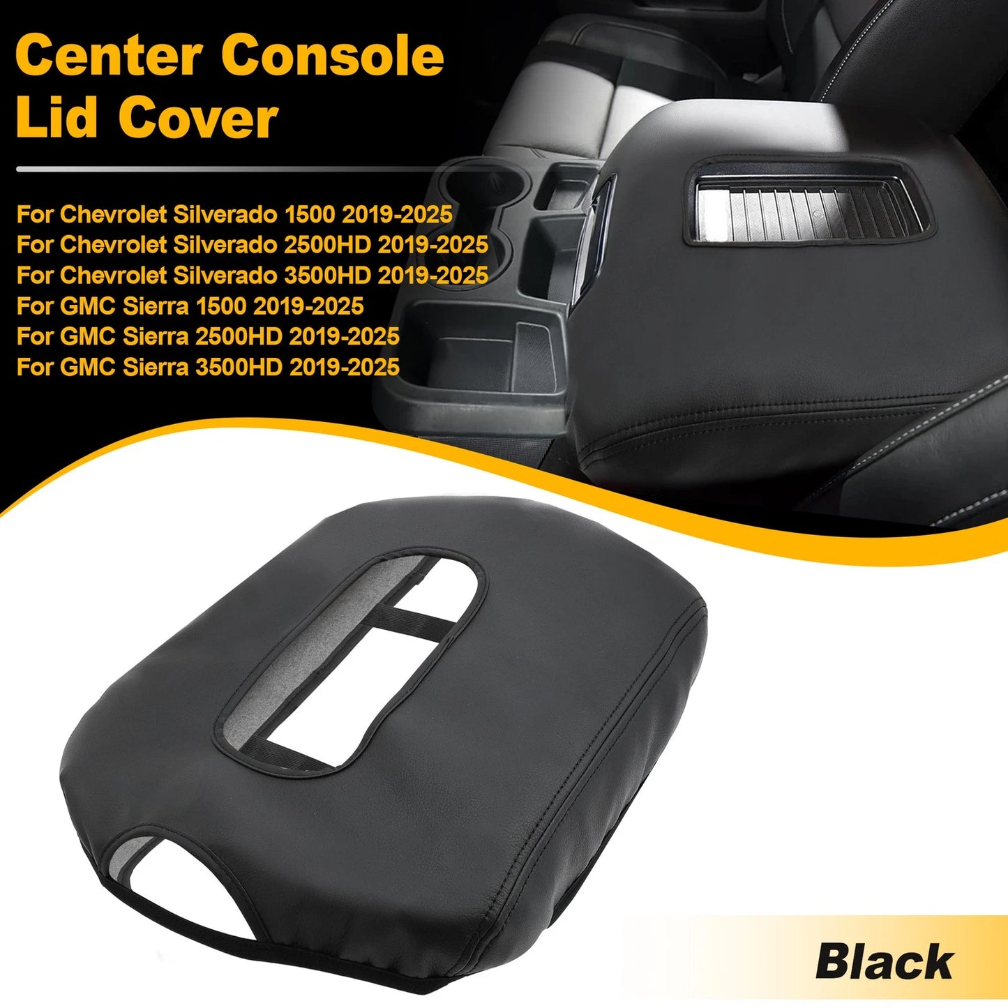 Center Console Lid Armrest Cover for Chevy Silverado, GMC Sierra (2019–2024)