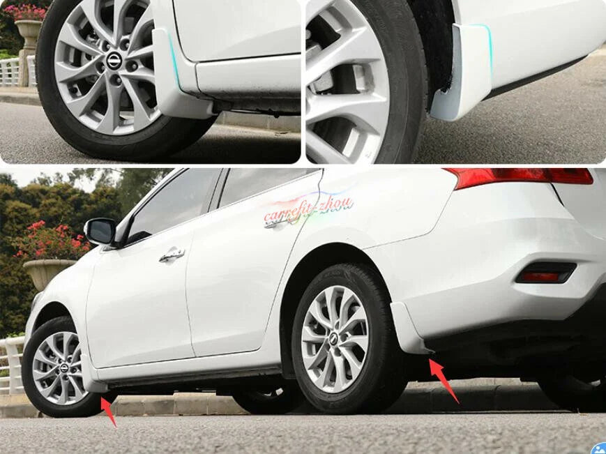 Splash Guards Mud Flaps Fender 4PCS White for Nissan Sentra (2016–2019)
