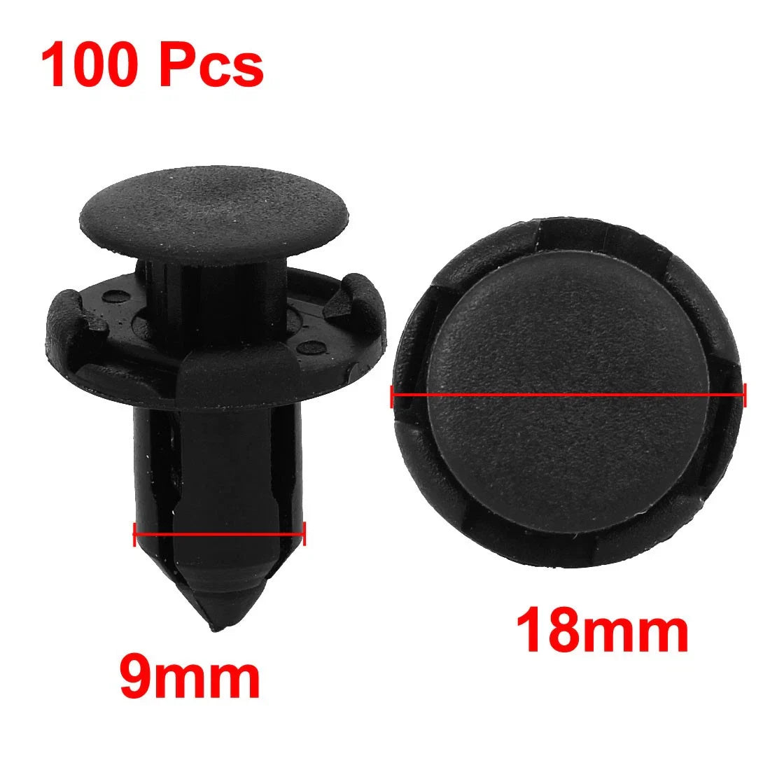 Nylon Rivet Fastener Clips 9mm for Honda - 100 Pcs