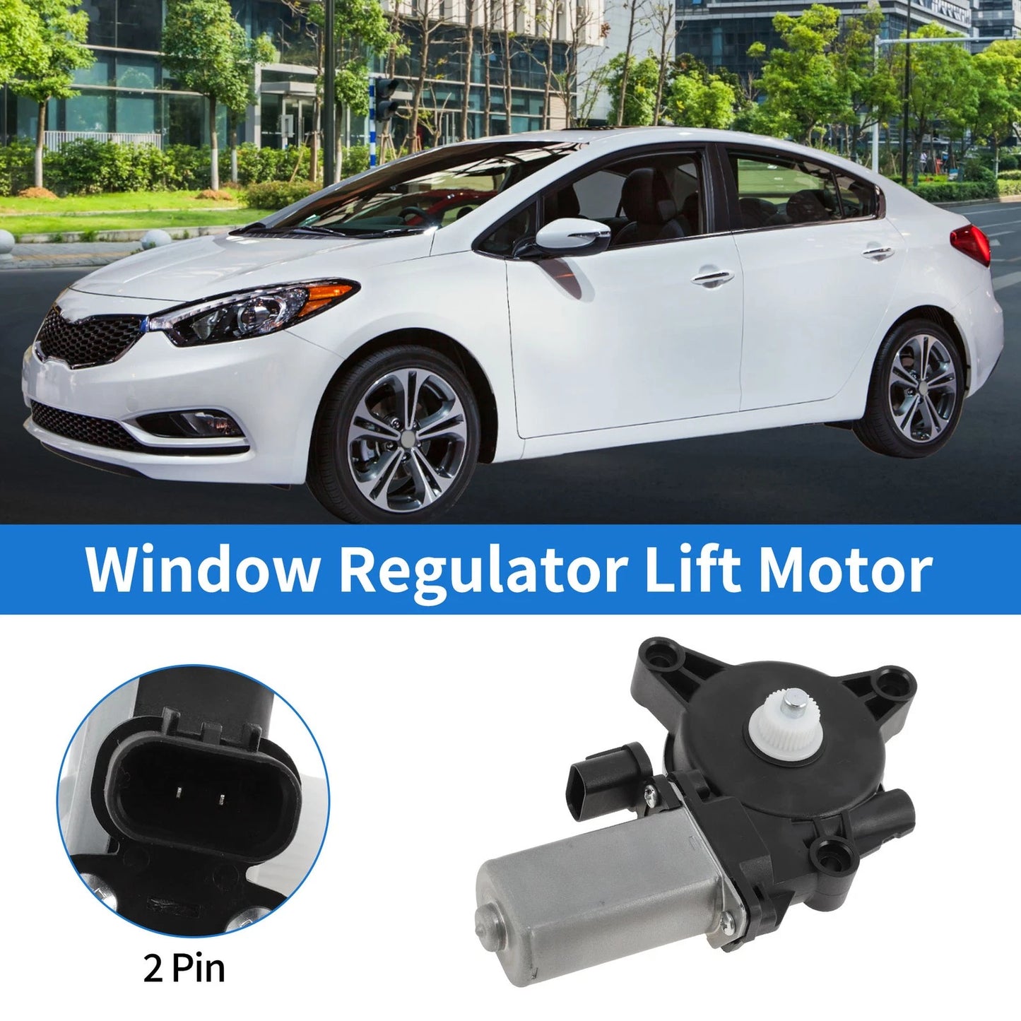 Front Left Power Window Regulator Lift Motor 82450M6010 for Kia Forte (2019–2021)