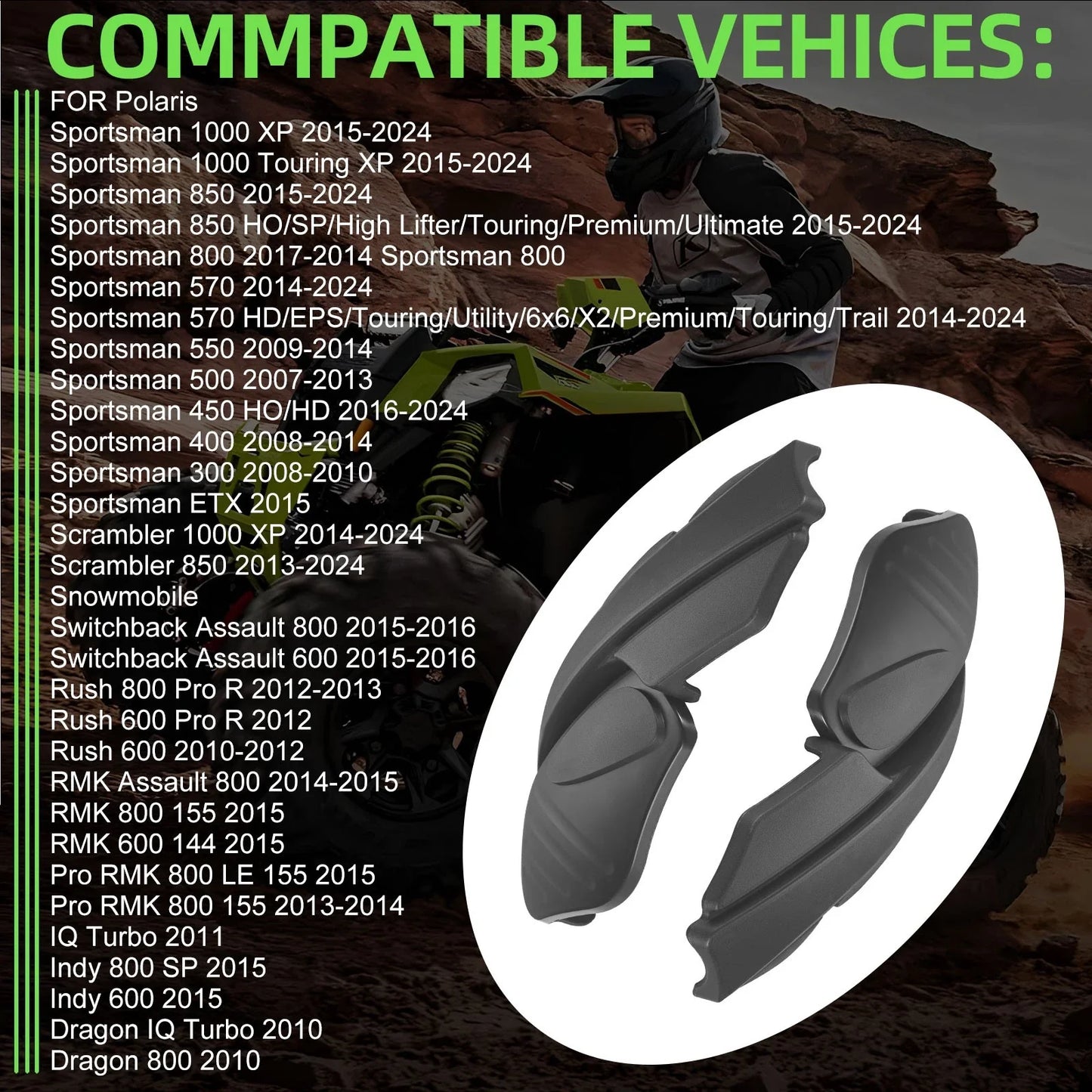 Left & Right Guard Set 2 x for Polaris RMK 600 144in RMK 800 155in (2015–2015)