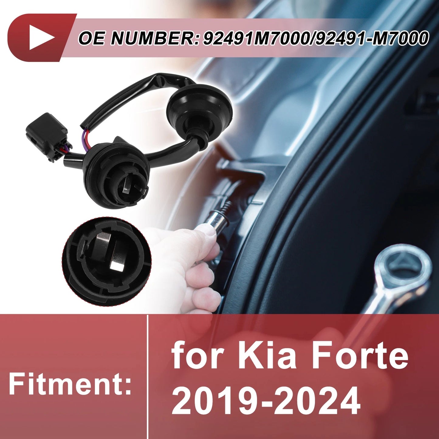 Tail Light Socket Wiring for Kia Forte (2019–2024) No. 92491M7000