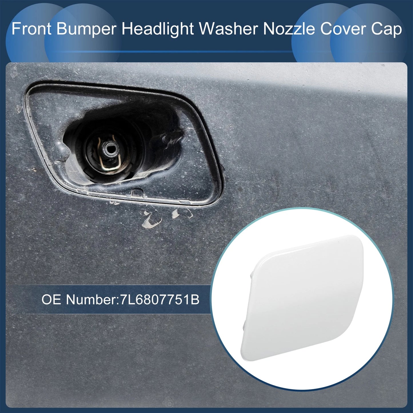Front Left Washer Nozzle Cover Cap for Volkswagen Touareg (2007–2010) 1 Pcs
