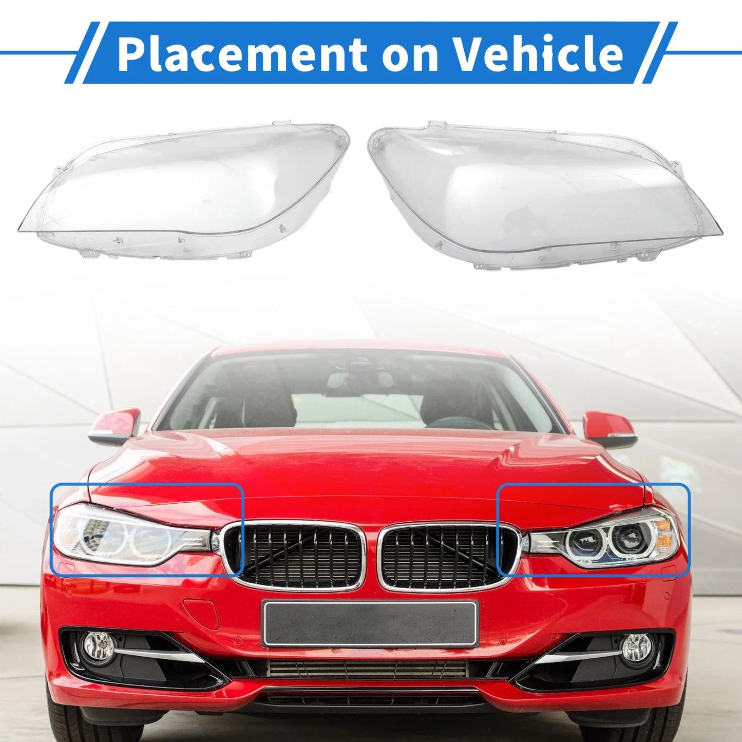 Front Left & Right Headlight Lens Covers for BMW 740i