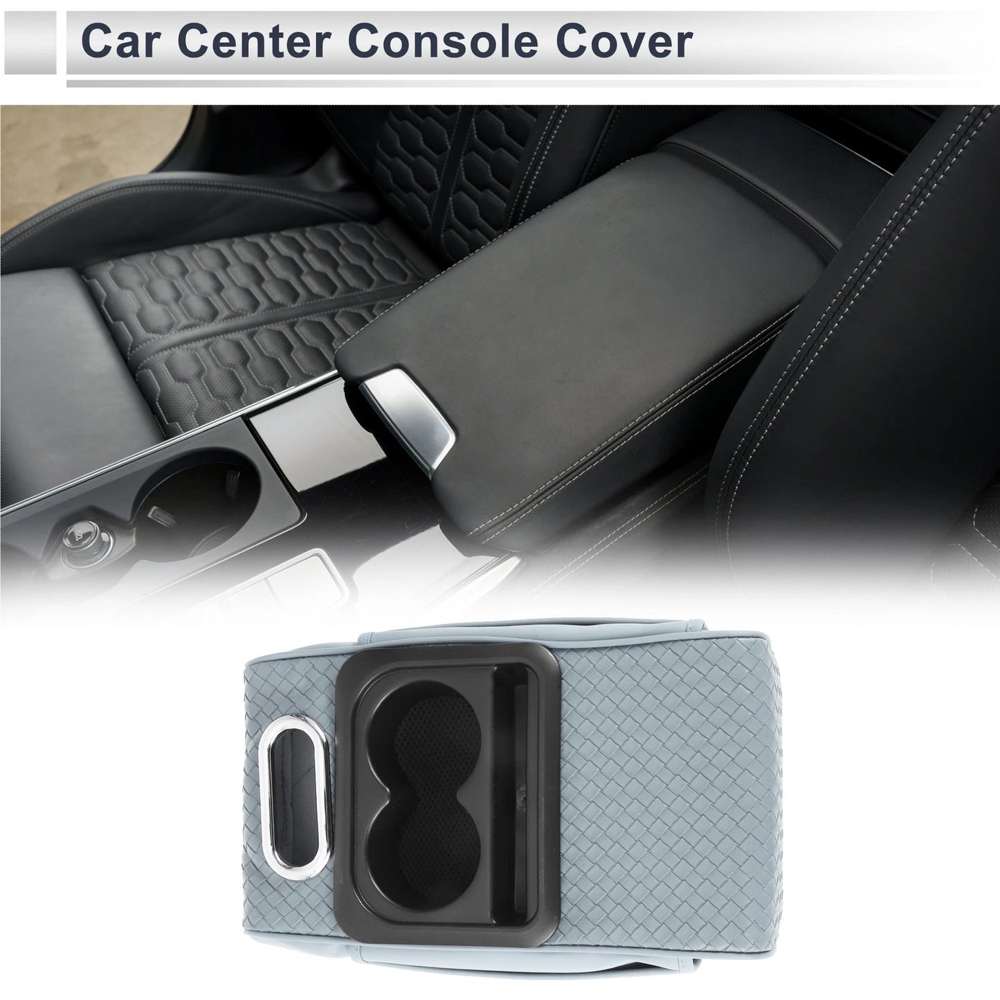 Center Console Cover for Car (13.78"x7.09"x2.76", Light Blue)
