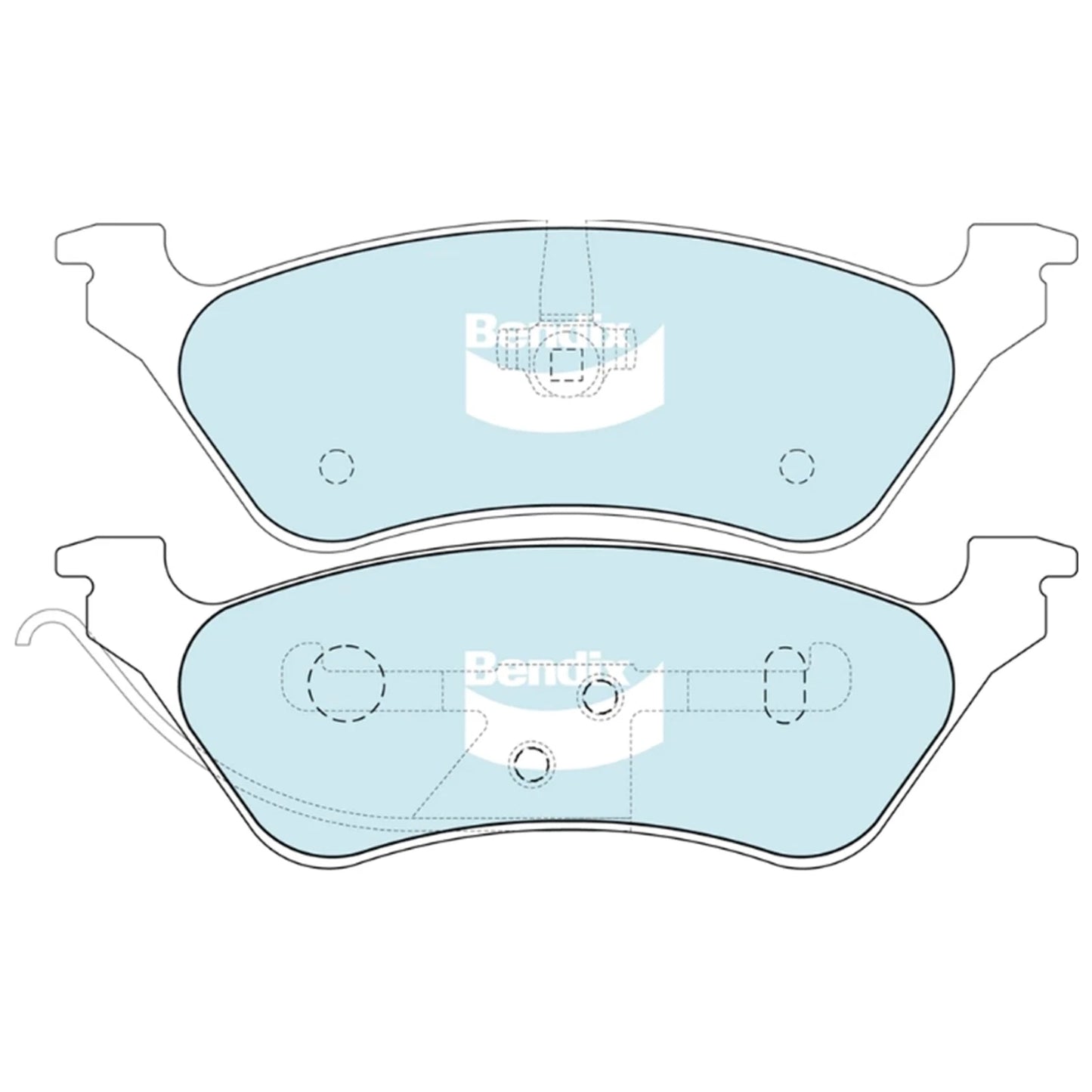 Set of 4 Bendix Rear Disc Brake Pads for Jeep Cherokee KJ (2001–2008)