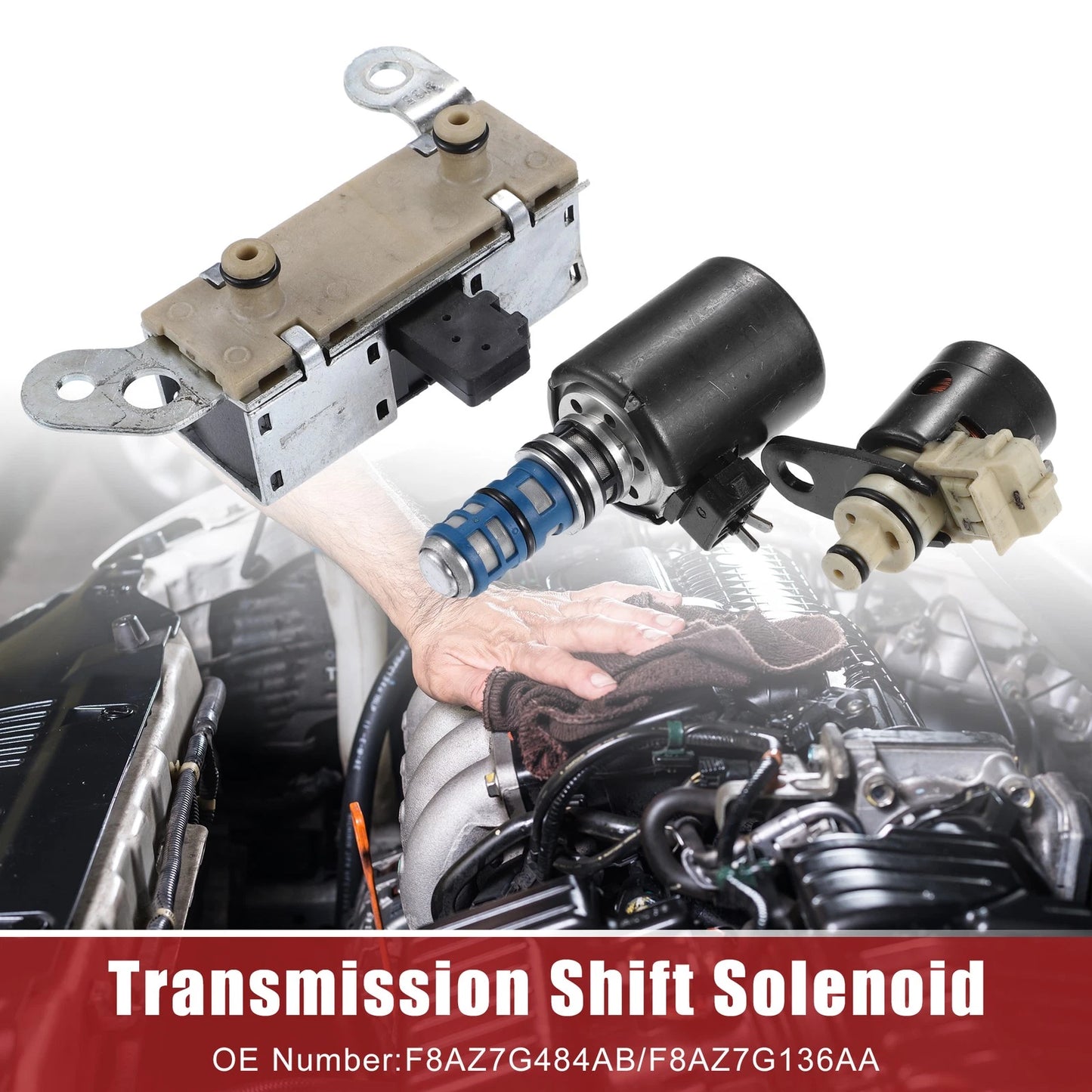 Set of 1 Transmission Shift Solenoid for Ford F150 (No.F8AZ7G484AB/F8AZ7G136AA)