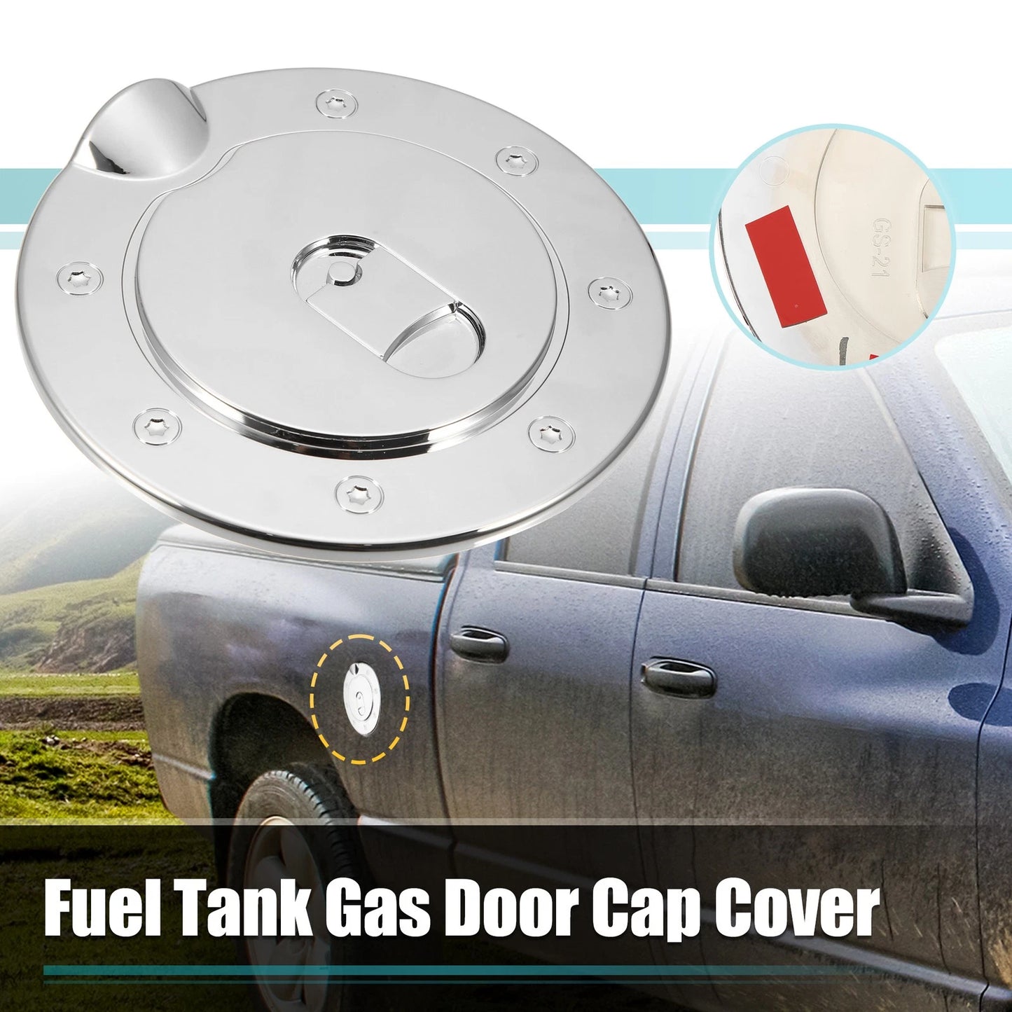 Chrome Plated Fuel Tank Filler Cap Cover for Dodge Ram 1500