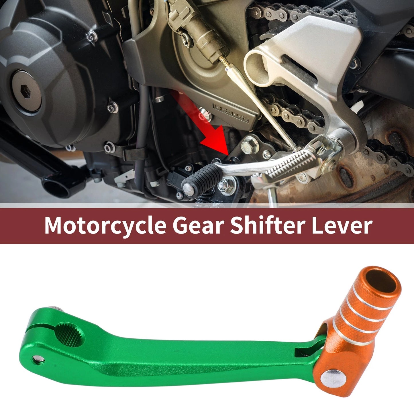 Gear Shift Lever for Honda CRF150F (2003–2017) Green Orange Silver Tone