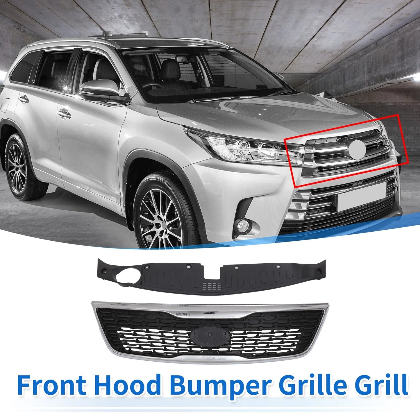 Front Upper Hood Bumper Grille for Kia Sorento (2013) No.863502P500 Black