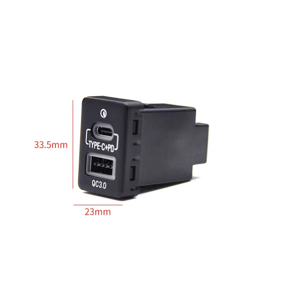 18W Type-C Charger & QC3.0 Fast Charging for Mitsubishi Eclipse Cross, L200, Triton