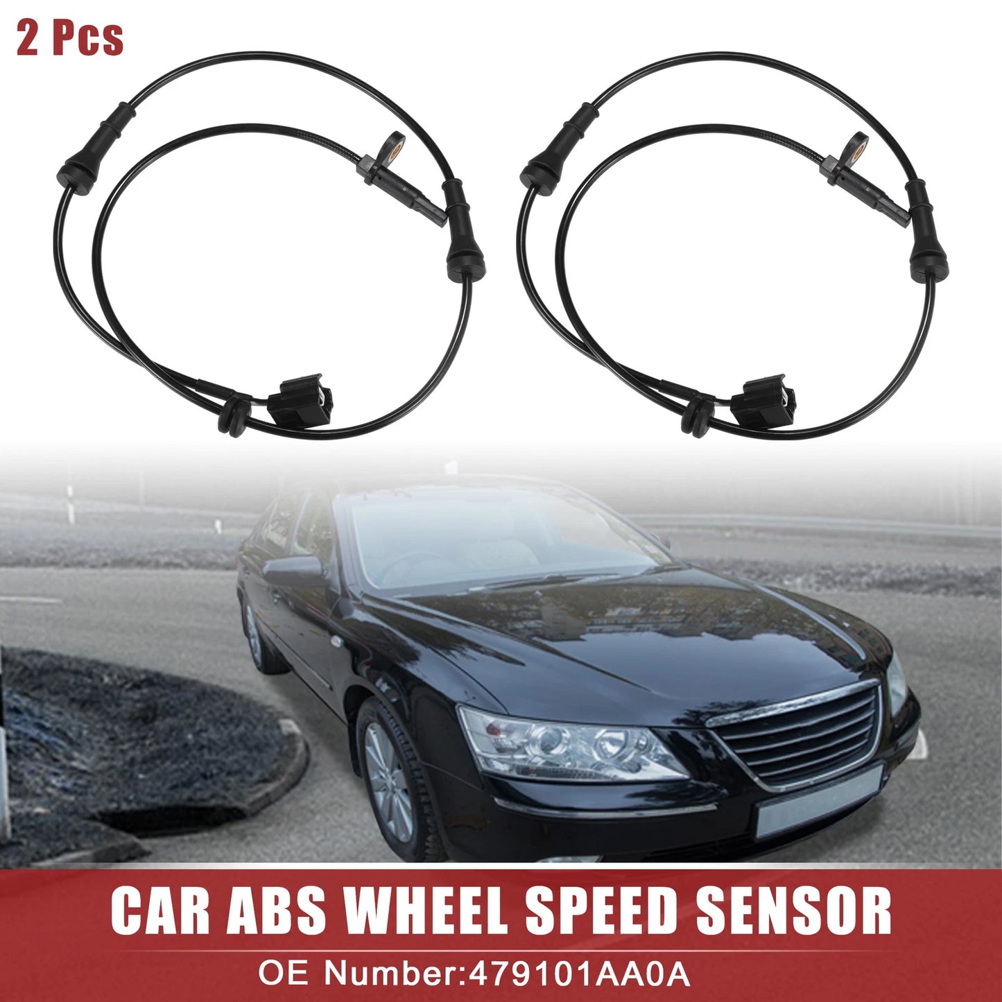 2 Pcs ABS Wheel Speed Sensor for Nissan Murano (2011–2014) No. 479101AA0A