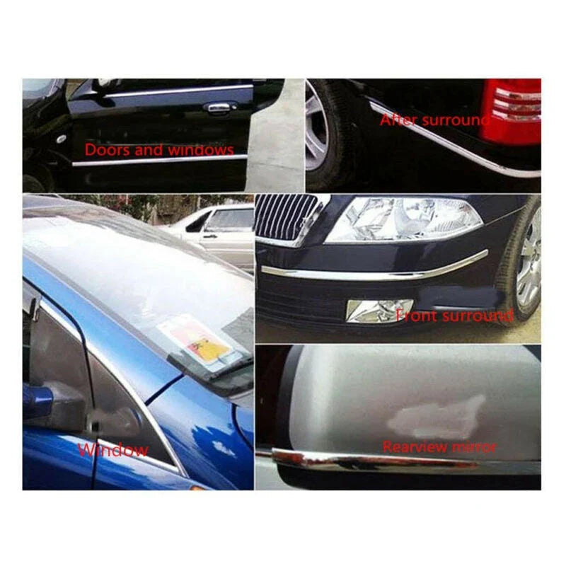 100" Chrome Door Bumper Edge Guard Protector Strip for Car SUV (All Years)