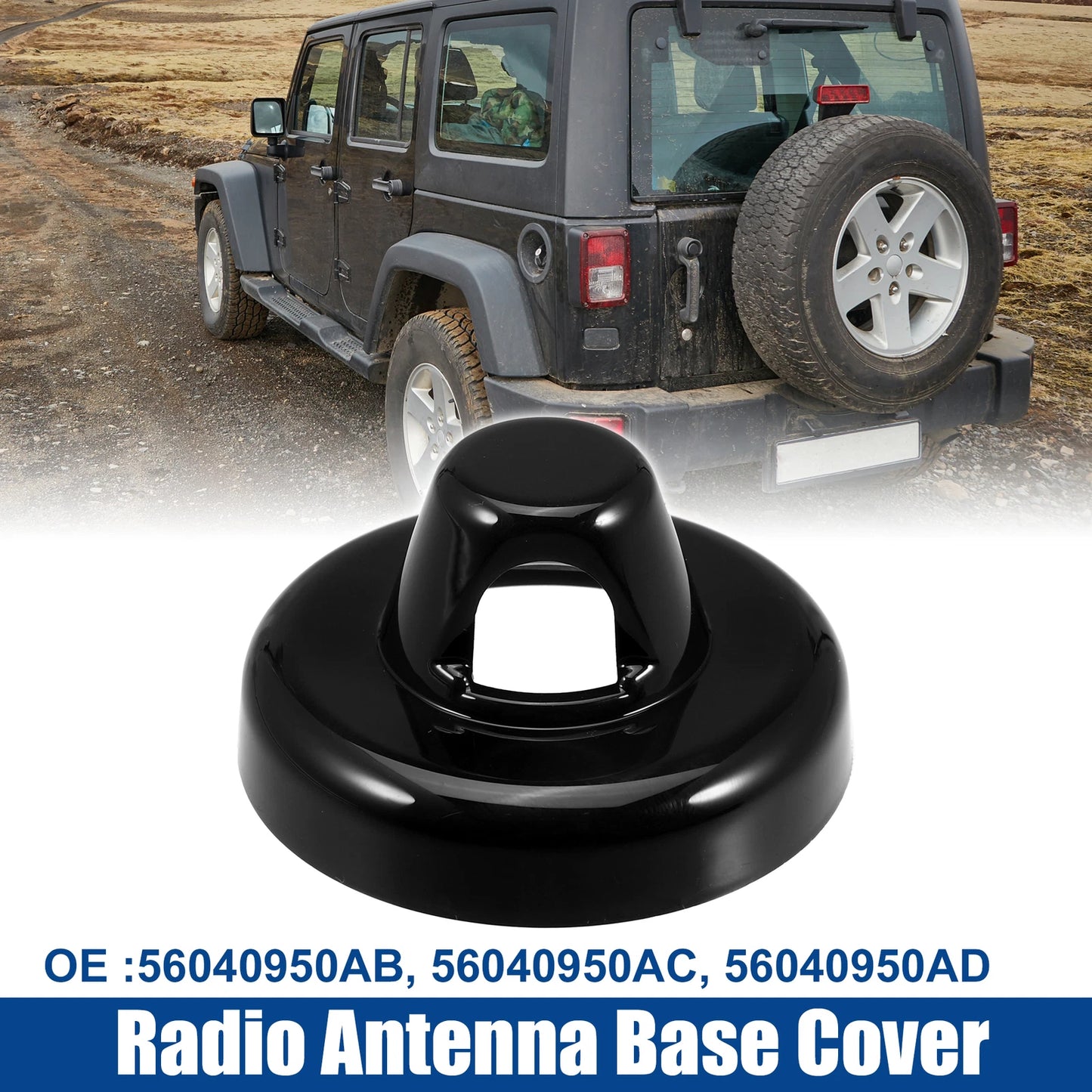 Radio Antenna Base Cover for Jeep Wrangler, Gladiator (2018–2023)