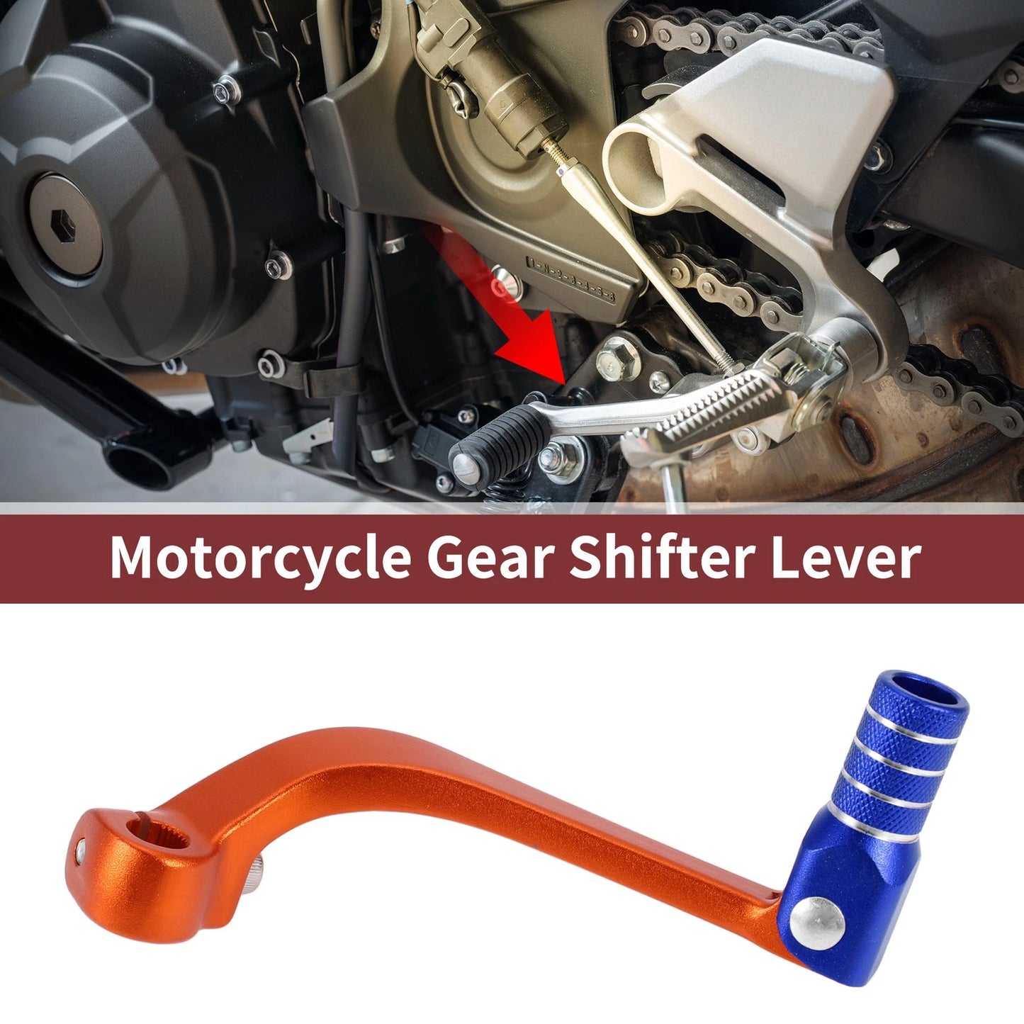 Folding Gear Shifter Lever for Honda CRF110F (2013–2018) - Blue Head