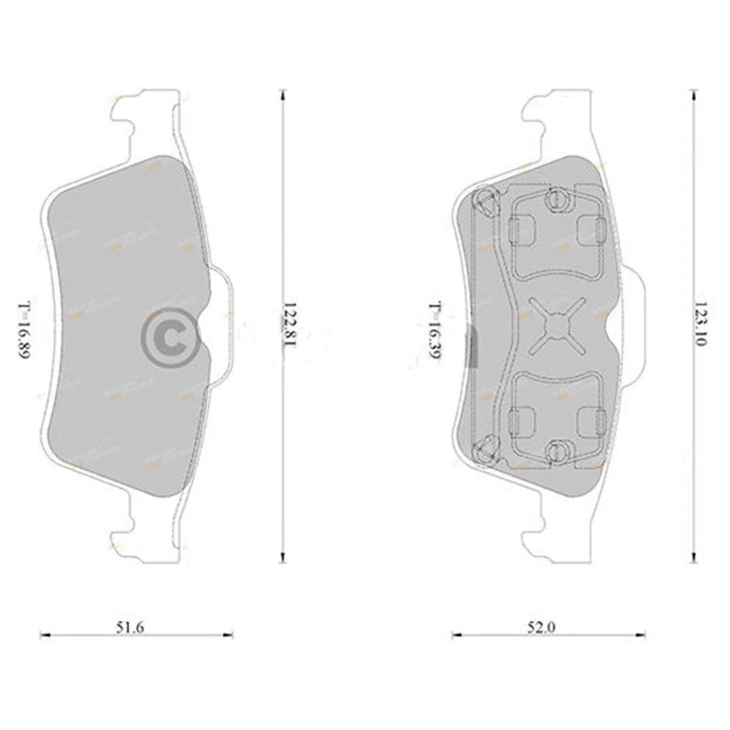 Rear Disc Brake Pads for Mazda 3 (2004-2009)