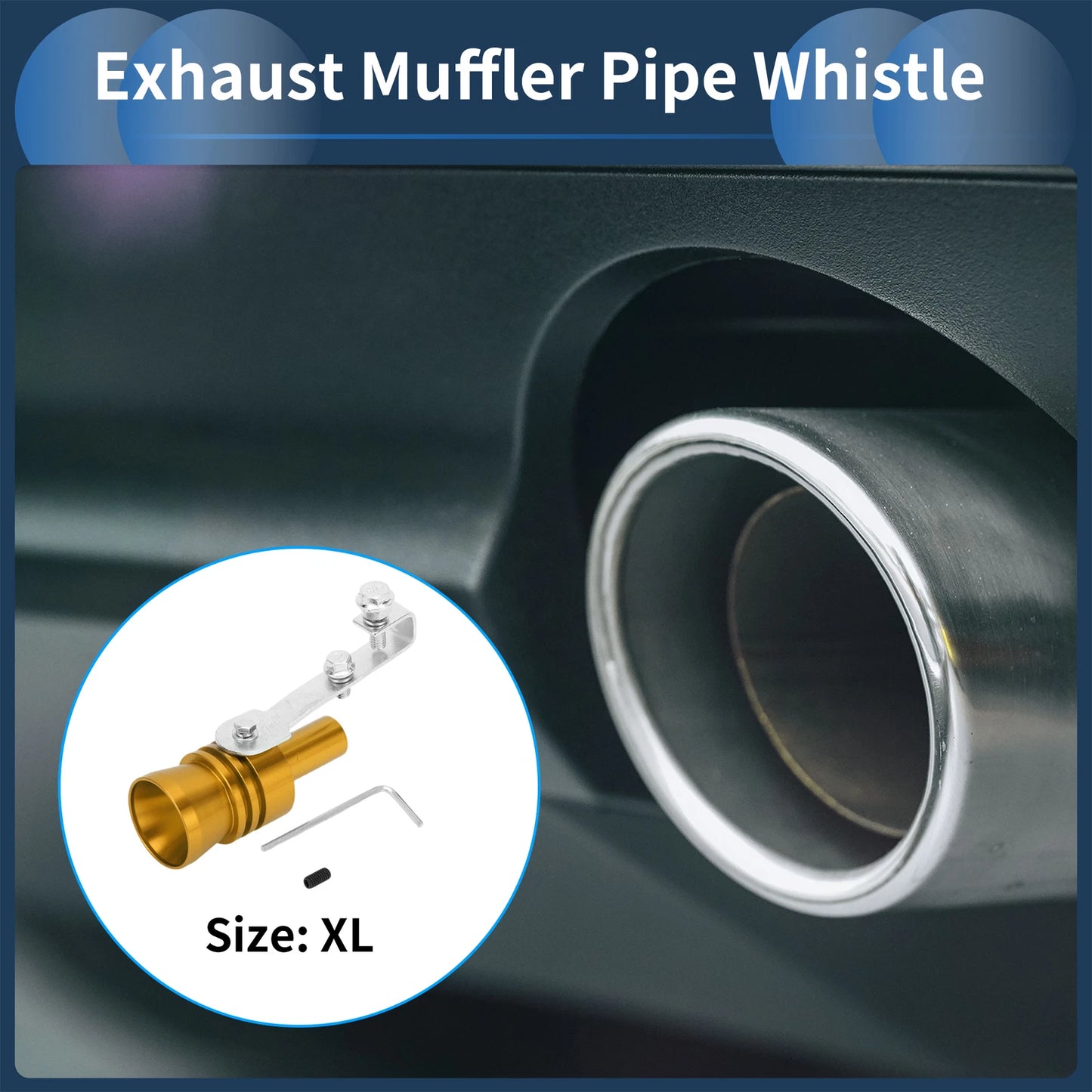 Turbo Sound Exhaust Muffler Pipe Whistle for Universal Vehicles (1 Set)