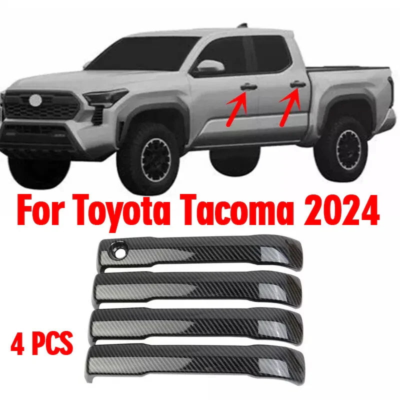 4pcs / Carbon Fiber Side Door Handles Cover Trim for Toyota Tacoma (2024–2024)