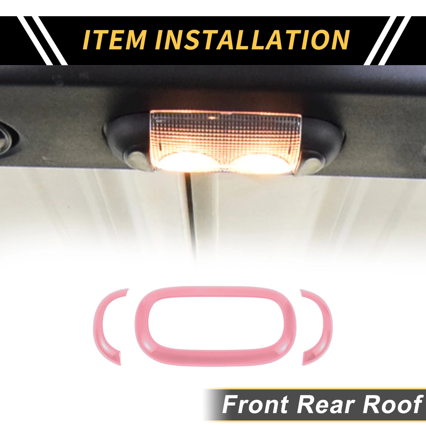 Front Rear Roof Reading Light Trim Cover for Jeep Wrangler JK (2007–2018) Red Carbon Fiber