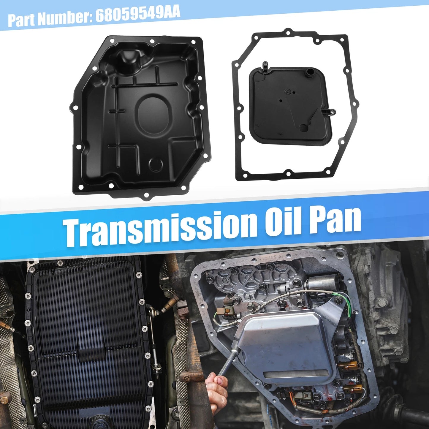 Set of 1 Transmission Oil Pan with Filter & Gasket No.68059549AA for Chrysler