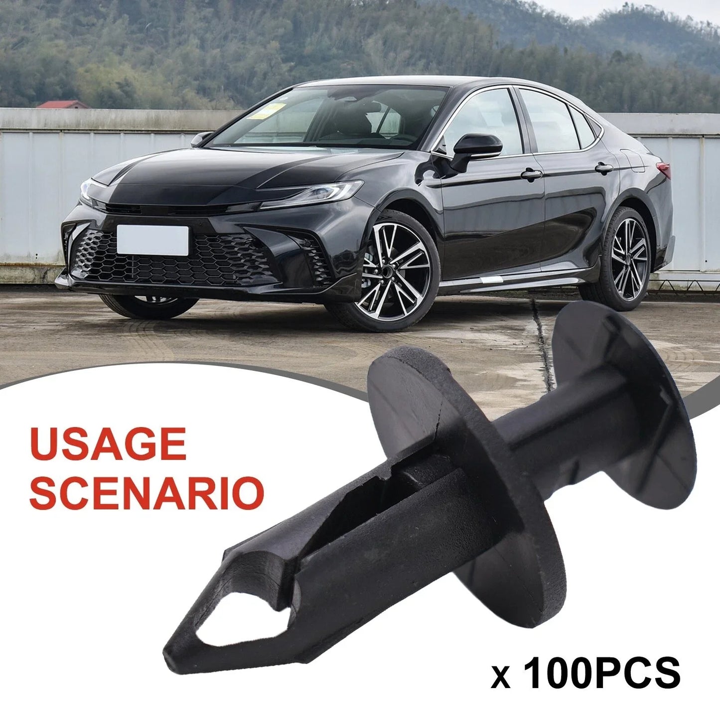 100x Plastic Fastener Clips Mixed Fairing Body Trim Panel Black