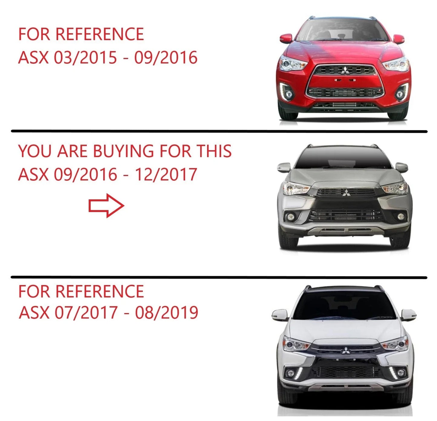 Front Bar Grille With Fog Light Mount Left Side for Mitsubishi ASX (2010–2017)
