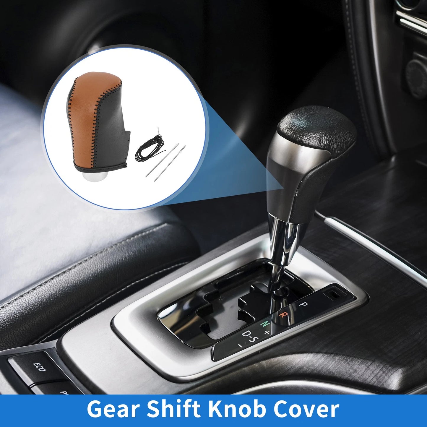 Gear Shift Knob Cover for Mazda 3 (2014–2018) Black Faux Leather