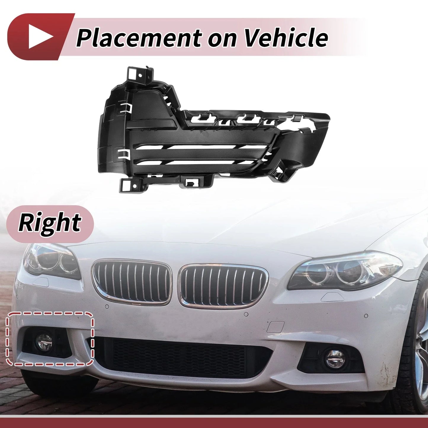 1x Front Right Fog Light Grill for BMW X5 (2014-2018)