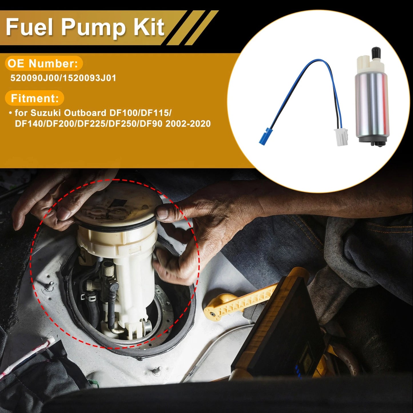 Fuel Pump for Suzuki Outboard DF100/DF115/DF140/DF200 (2002–2020) 520090J00