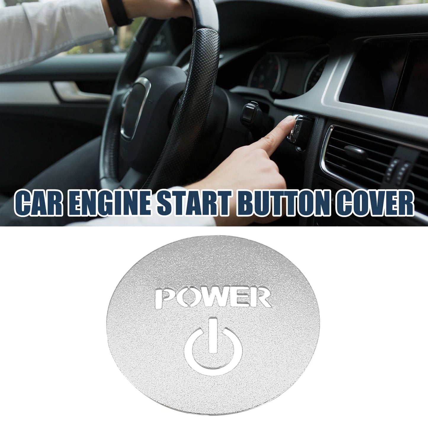 Engine Start Stop Button Cover for Honda Vezel RV Series (2014–2020) Silver Tone