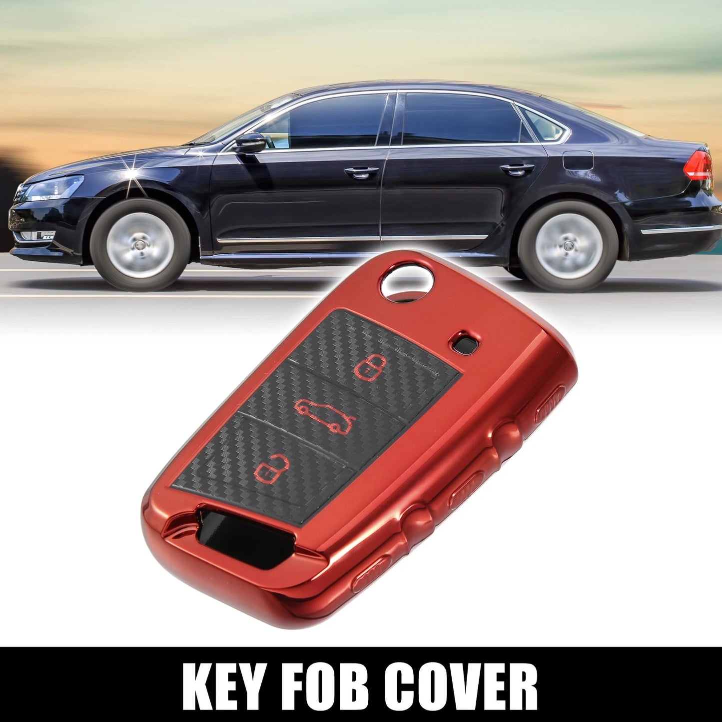 1 Pcs TPU Key Fob Cover 3 Button for VW Passat Jetta MK1 MK6 (2000–2023)