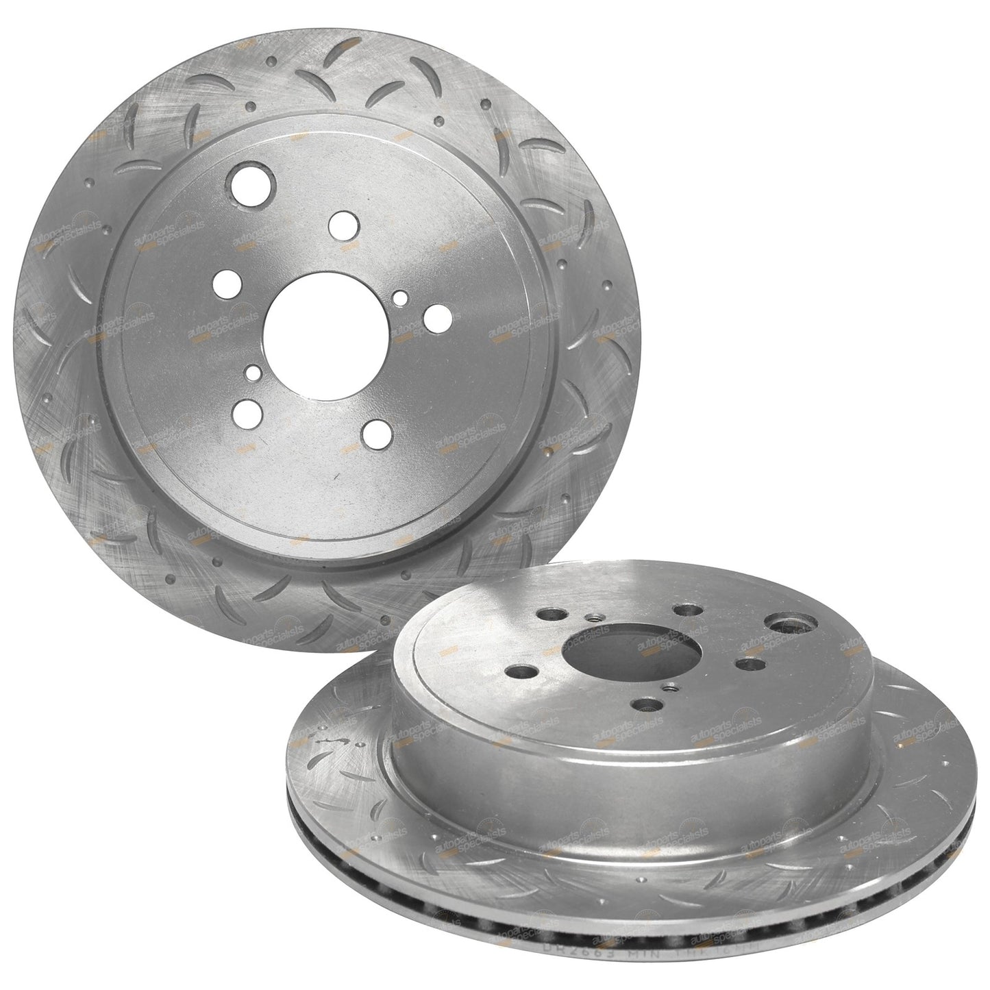 2 Rear Drilled Slotted Brake Rotors for Subaru BRZ (2012–2015)