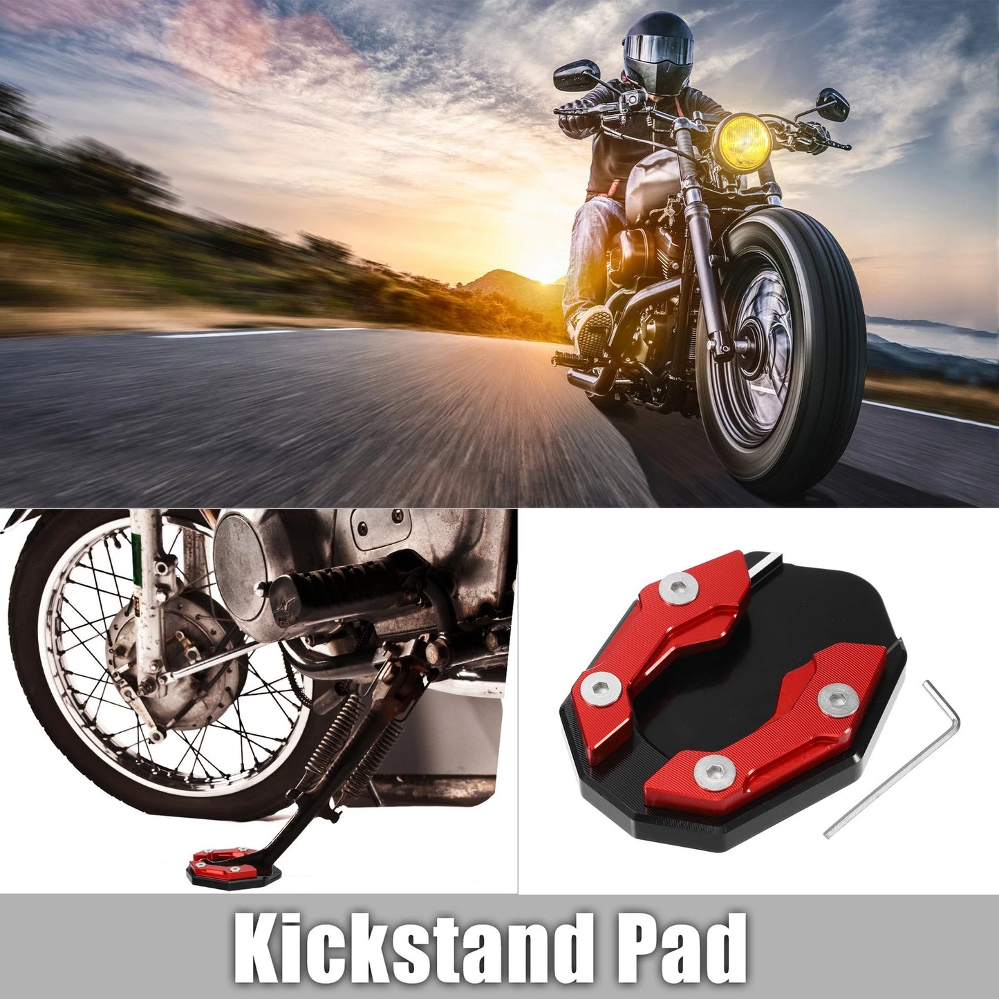Set of 1 Aluminum Alloy Kickstand Plate Pad for Honda