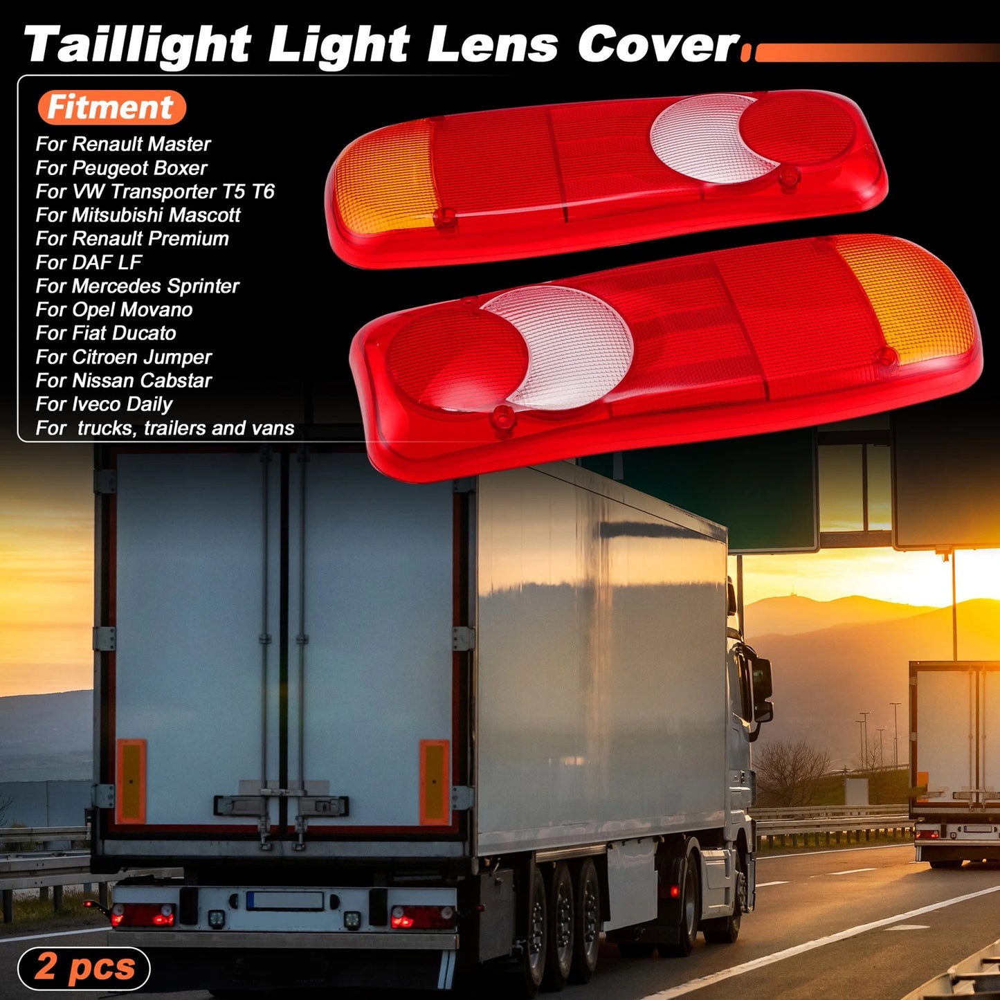 Taillight Lens Cover for Renault Master (2010–2023) Red Yellow