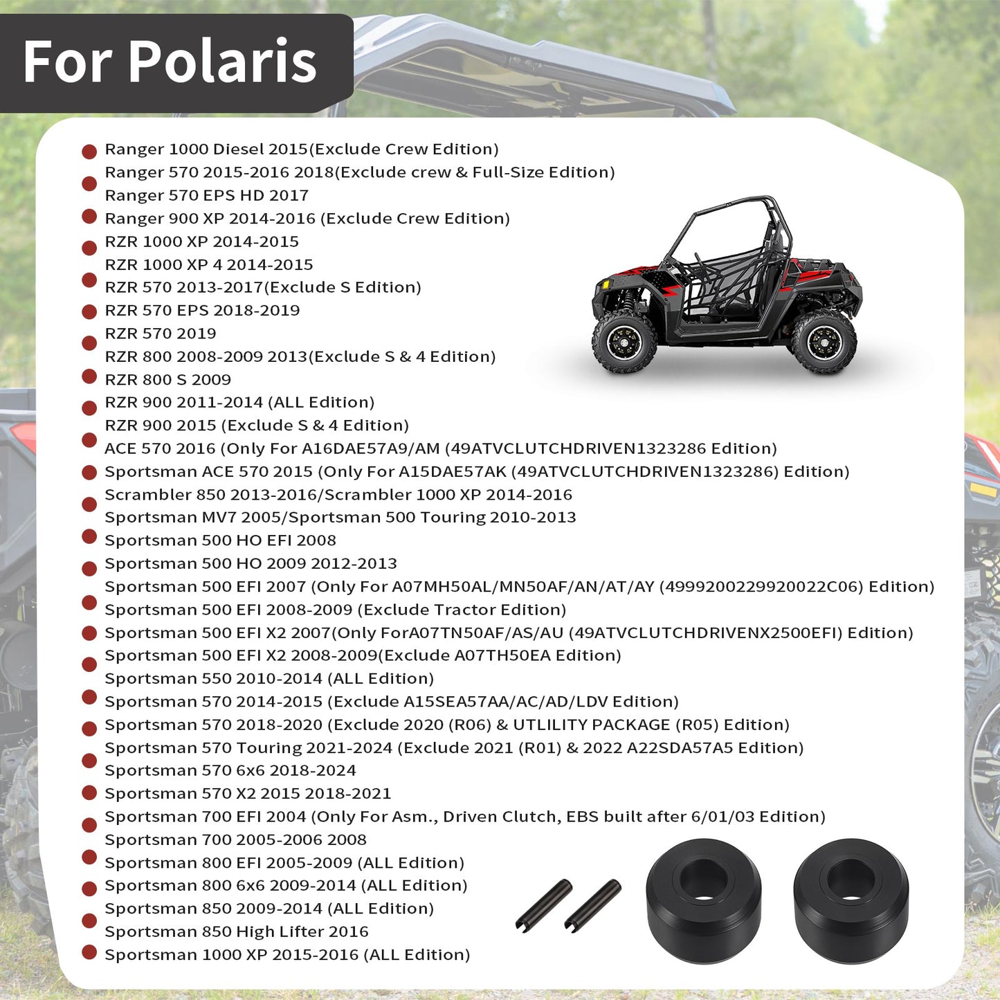 Secondary Clutch Roller for Polaris Scrambler 850, XP 1000 (2013–2016)