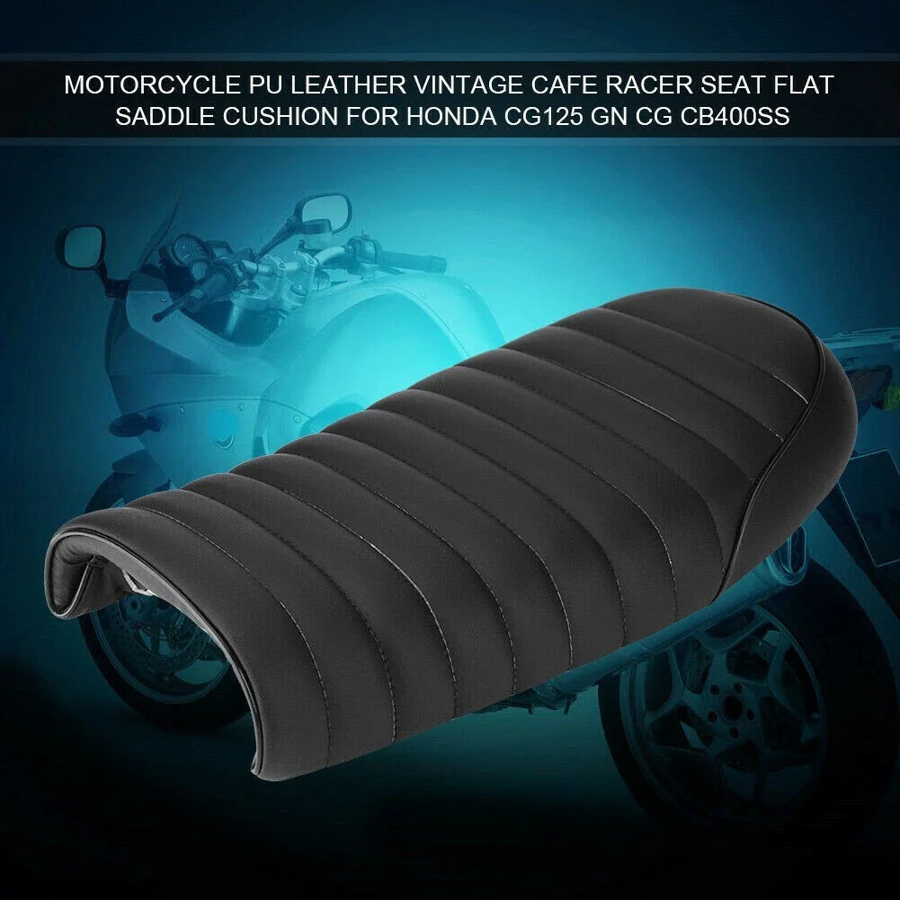 Soft Leatherette Motorcycle Seat Cushion for Cafe Racer Universal (N/A)