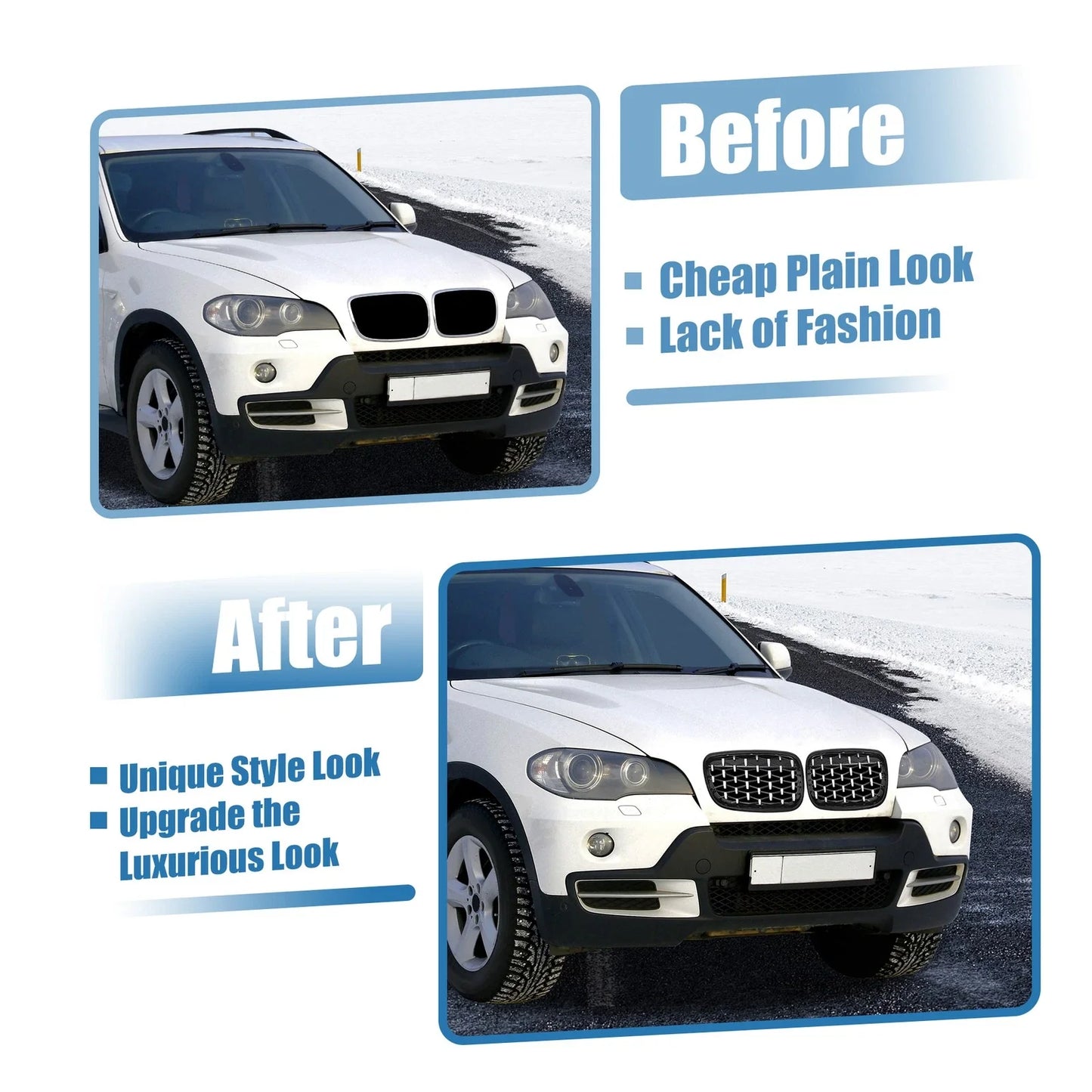 Front Hood Grille for BMW X5 X6 (2008 - 2013)