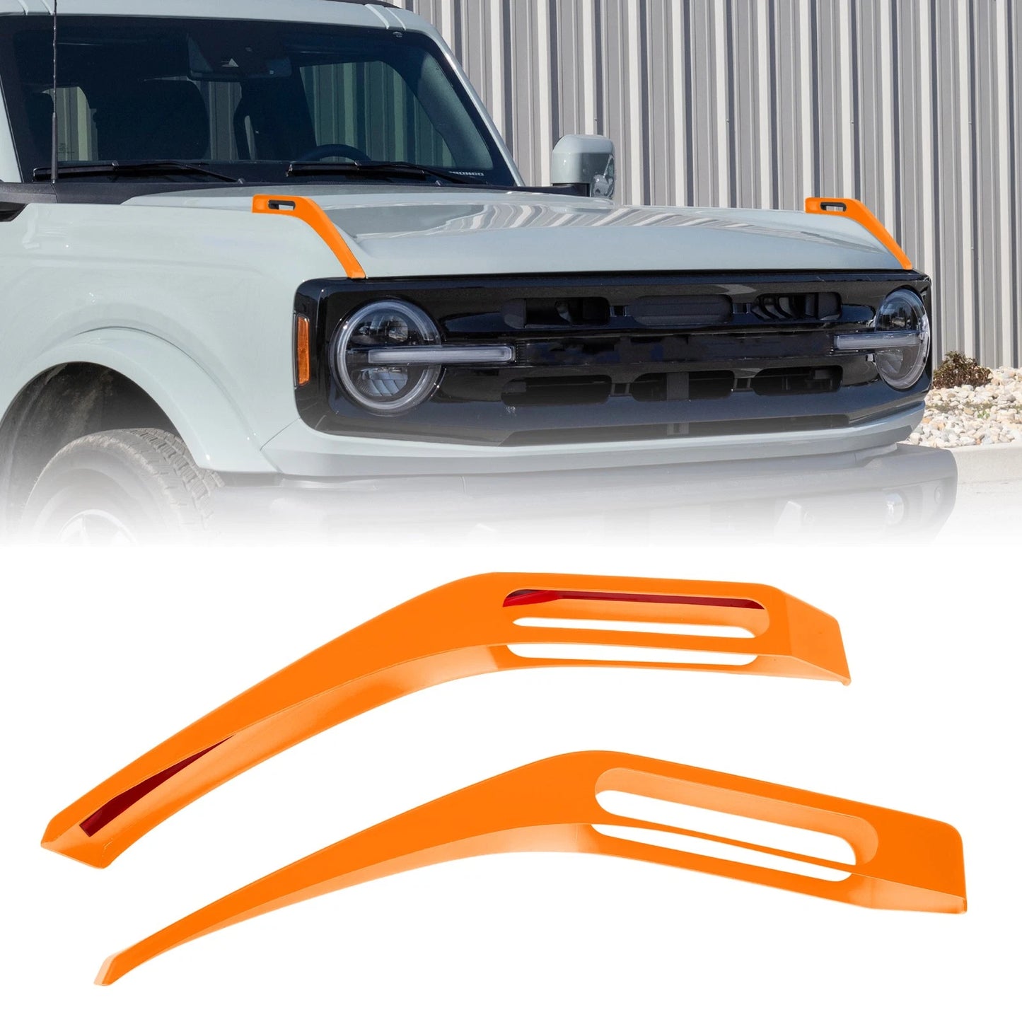 Hood Hinge Cover for Ford Bronco (2021–2024) - Trail Sight Trim Orange