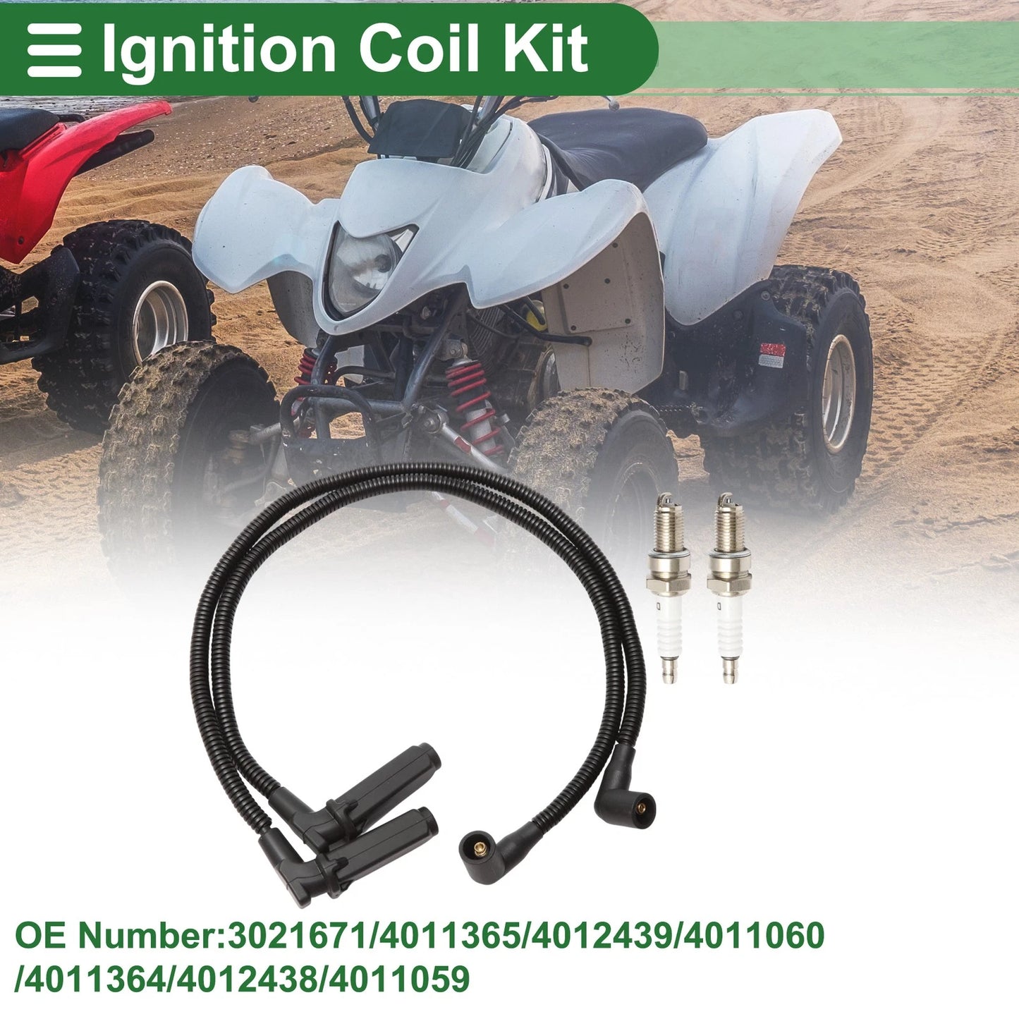 Set of 2 Ignition Coils for Polaris RZR 4 800 EFI (2010) No. 3021671/4011365/4012439