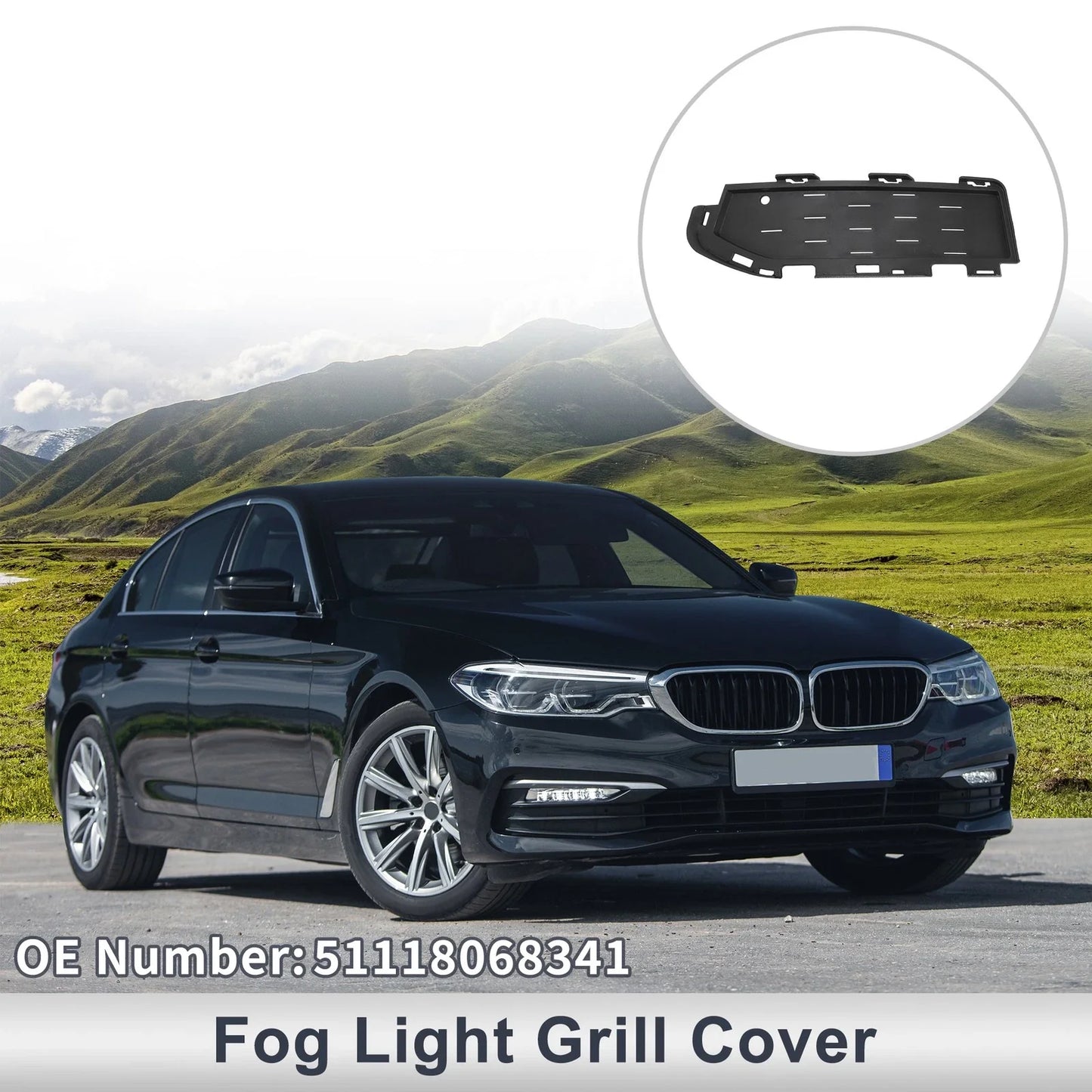 Car Front Left Fog Light Grill for BMW 5 Series (2018-2020)